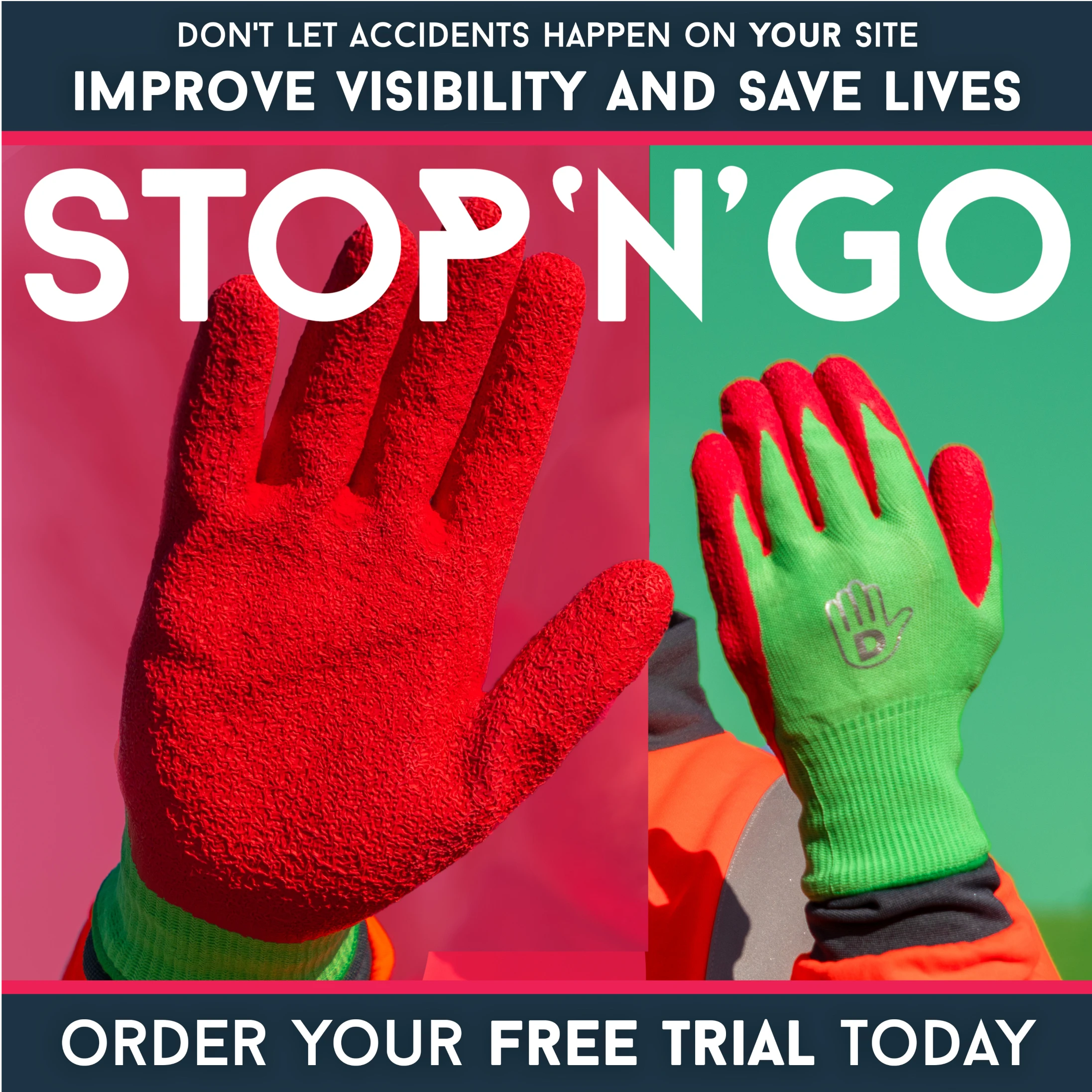A pair of gloves with red and green gloves