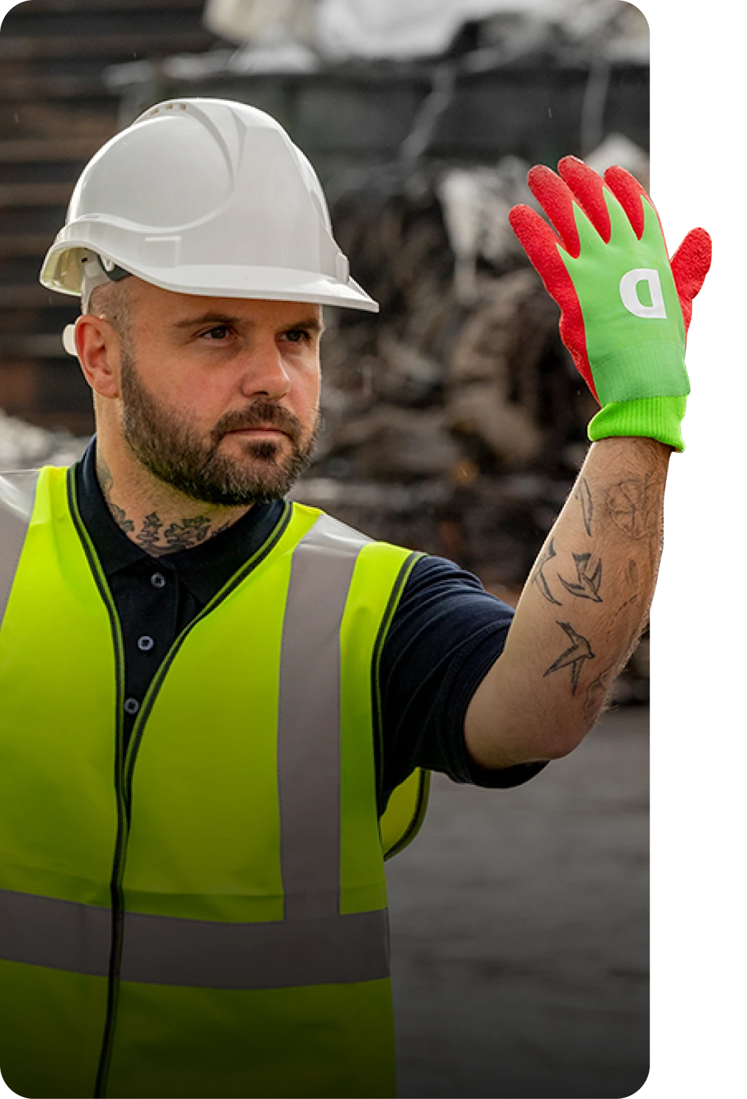 Social Media Marketing Agency showcases industry-tested safety gloves in promotional campaign.
